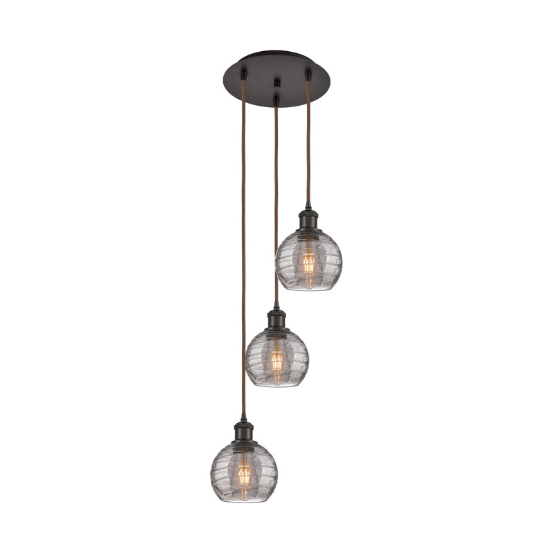 Luminaire suspendu 3 lumières Ellington, H 25,13 po x l 12,38 po x P 12,38 po, Bronze huilé