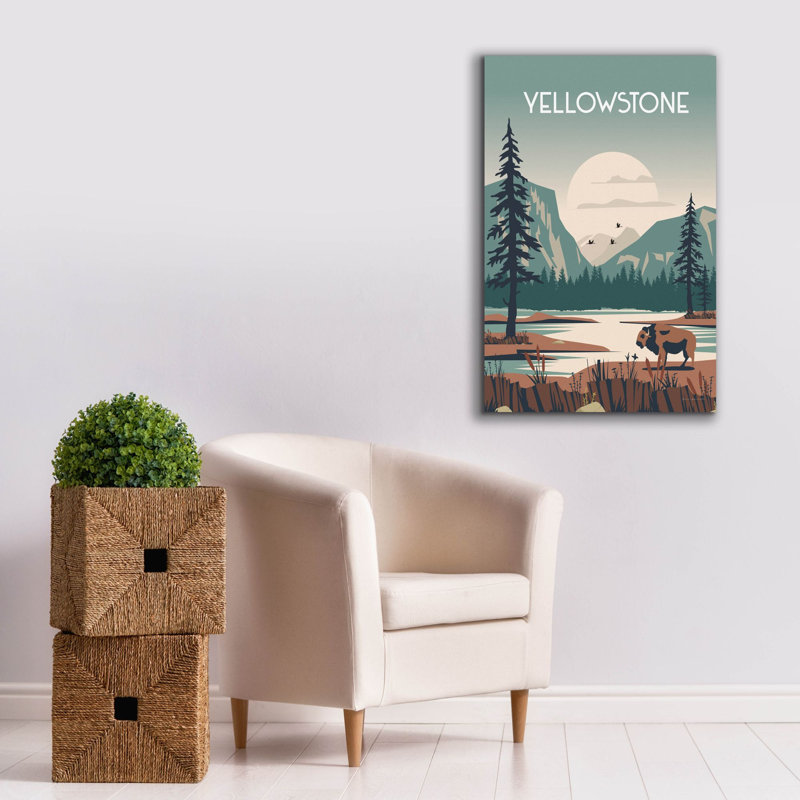 "Epic Graffiti" Yellowstone "par Omar Escalante, art mural sur toile, H 40 po x l 26 po x P 1,5 po