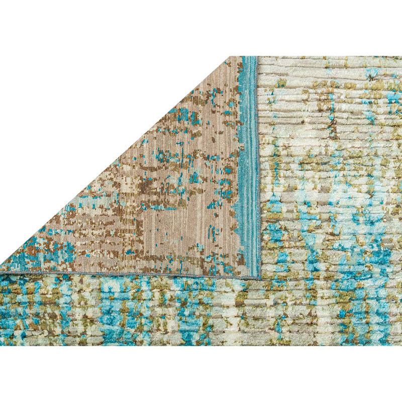 Wool Abstract Area Rug, Rectangle 10' x 14'