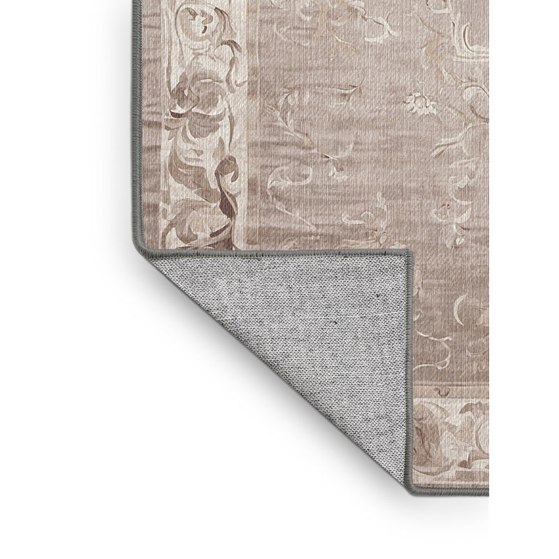 Machine Washable Gray Area Rug, Square 8'