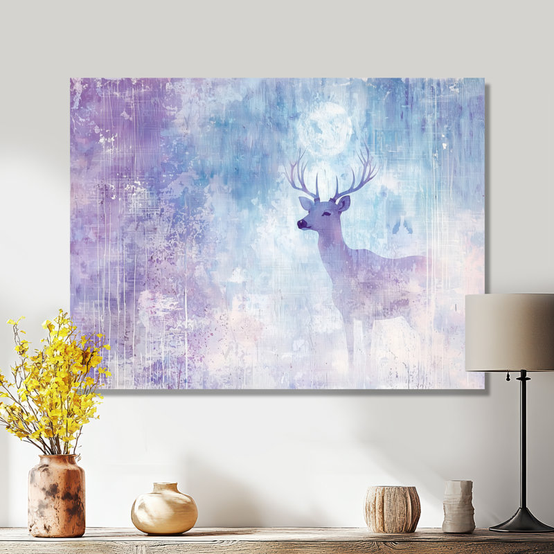 Cerf au clair de lune - animaux, art mural en métal, impression de cerf, H 12 po x l 20 po