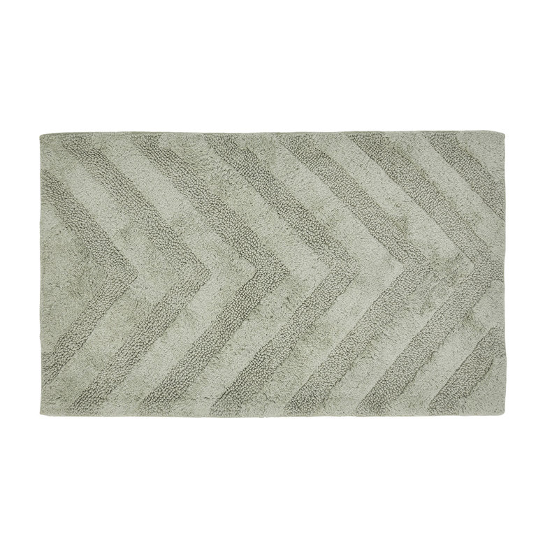 Tapis pour salle de bain touffeté à 100% coton Branston 1990 GSM avec envers antidérapant, certifié OEKO-TEX, lavable à la machine, luxueux motif à chevrons, tapis de salle de bain ultra doux et absorbant, tapis de couloir 20 po x 60 po, sauge foncé