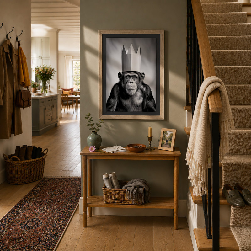 Crowned Dignitary Modern - Framed Print, A4 - 29.7 x 21.0 cm, Oak