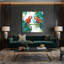 «Hawaiian Parrots», art mural sur toile verte-1359133932