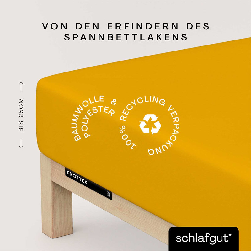 Frottee Spannbettlaken Frottex 100% Baumwolle, L 140 x 220cm - 160 x 220cm, Yellow Deep
