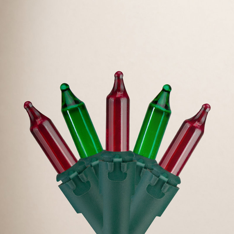 100 mini lumières de Noël 100 points, H 1 po x l 367,2 po x P 1 po, Rouge/vert