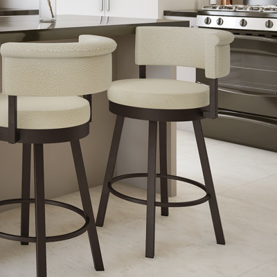 Highgate Swivel Upholstered Counter Stool with Metal Frame