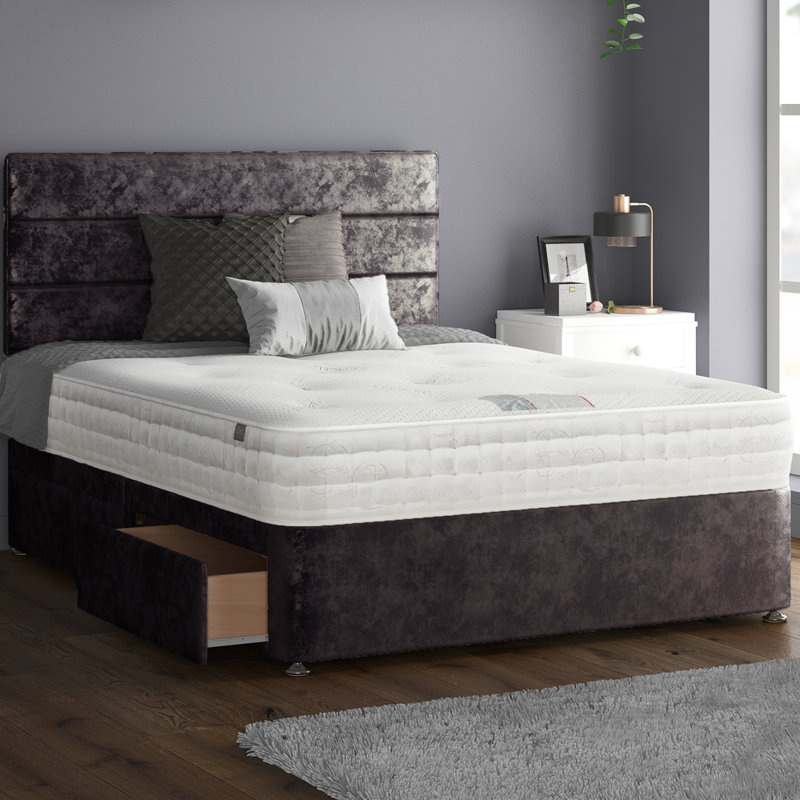 Notus Divan Bed Base, 2 Right Drawers, Amethyst, Single (3')