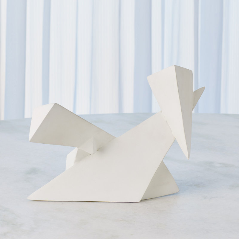 Angular Outcrop Sculpture-White-Sm