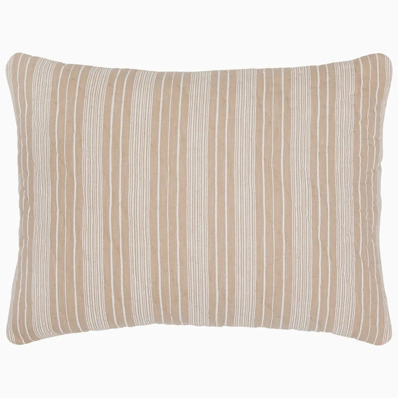 Darika Indigo - King Sham, King Sham, White Striped
