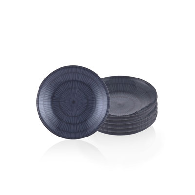 Ensemble de 6 assiettes élégantes en céramique grise, 7,9 po x 7,9 po x 1,2 po | 100% céramique durable, parfaite pour les repas et les réceptions | Vaisselle élégante et polyvalente pour un usage quotidien et des occasions spéciales