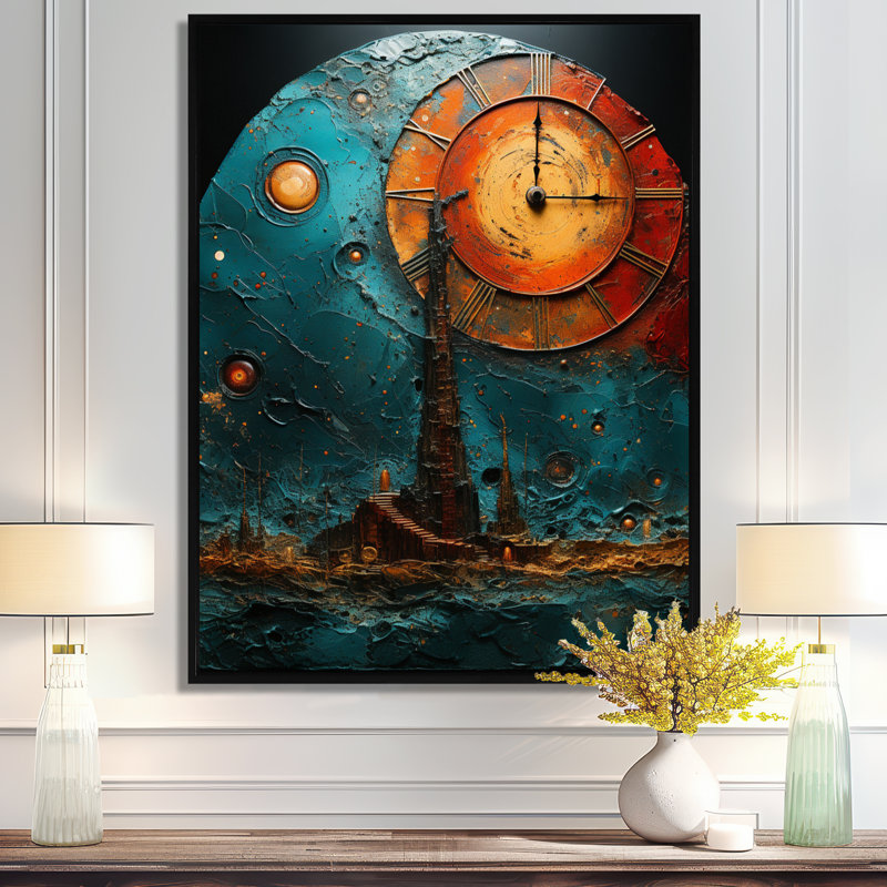 «City That Never Sleep Nocturnal New York», impression d'art mural paysage abstrait, Cadre flottant noir, H 40 po x l 30 po