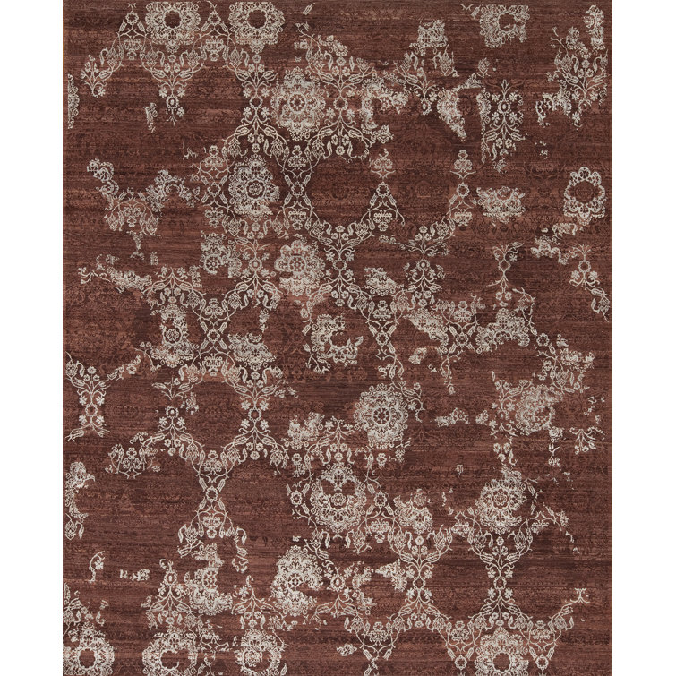 Paradise Hand Knotted Area Rug in Brown