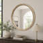 Miroir mural rond rond, miroir à cadre perlé en bois vieilli de 23,62 po pour hall d'entrée, salon, salle de bain, miroir décoratif de style maison de campagne