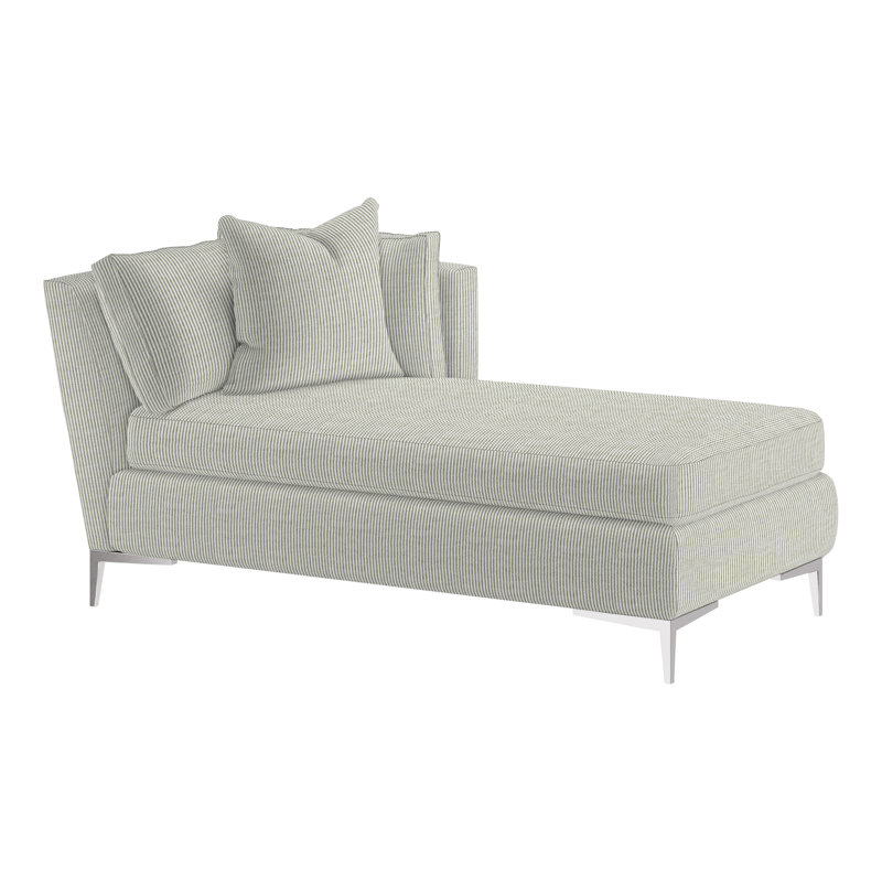 Aiden Chaise Lounge, Right Hand Facing, Polished Stainless, Perigold Ishi Chai