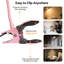 Lampe de bureau à DEL avec anneau à pince / lumière à pince 360 ° flexible avec col de cygne et intensité variable pour la protection des yeux-2101027511
