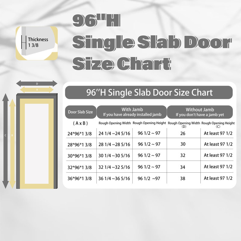 Intérieur de la porte standard à panneaux français, 30 po x 96 po, 1