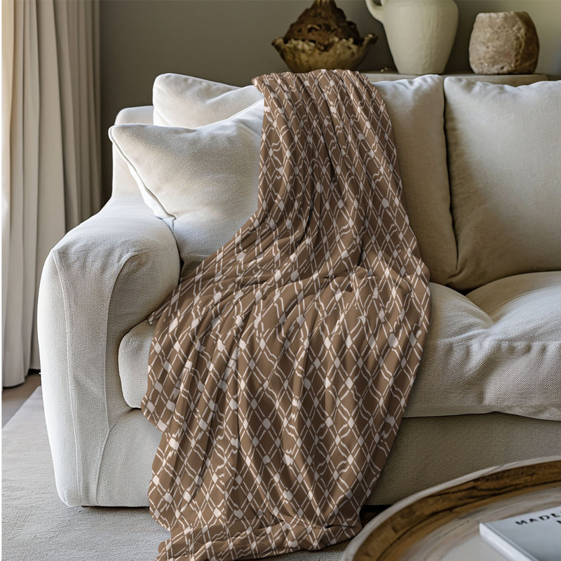 Motif terre - couverture sherpa de qualité supérieure 1 pièce, Grand lit