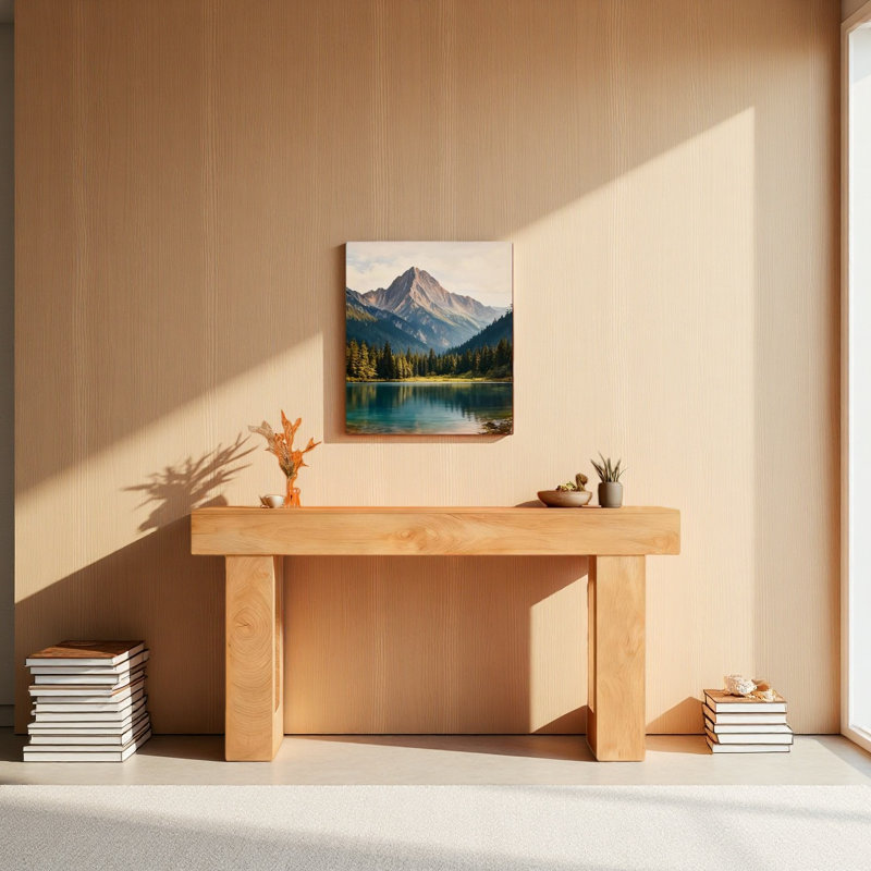 Elegant Console Table,Wooden Side Table, Natural