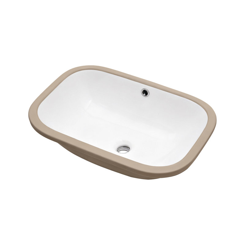 22" X 15" X 8.3" White Ceramic Undermount Bathroom Sink With Overflow