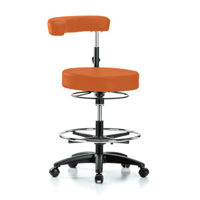 Geloff PERCH Height Adjustable Dental Stool with Procedure Arm and Foot Ring | Medium Bench Height 22.5-28"