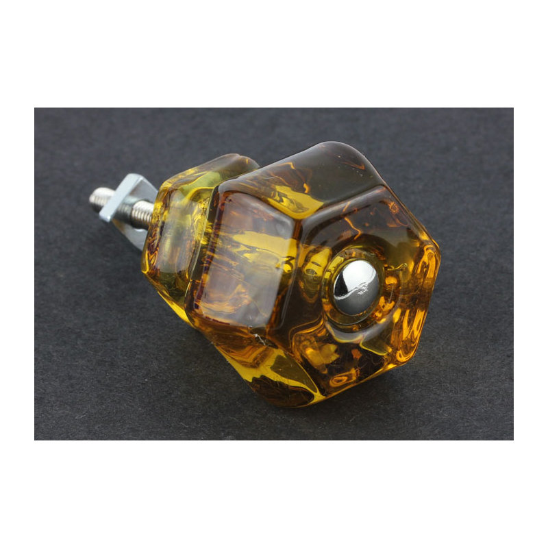 (5 Pack) 1-1/2 inch Antique Knob, Honey Amber