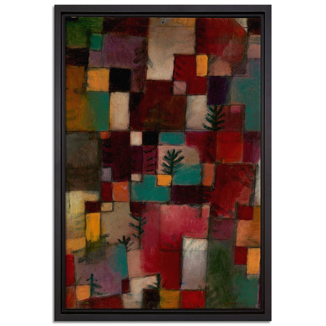 Gerahmtes Leinwandbild Red-Green and Violet-Yellow Rhythms von Paul Klee