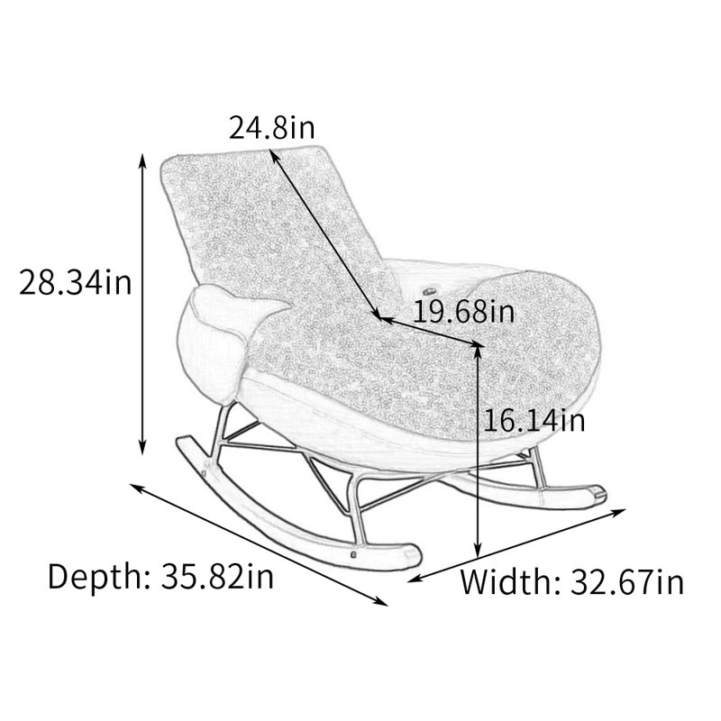Chaise berçante ergonomique, Vert, Blanc