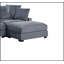 Repose-pieds de salon en velours côtelé gris foncé avec coussin moelleux et pieds en bois robuste, parfait pour les intérieurs modernes et polyvalents.