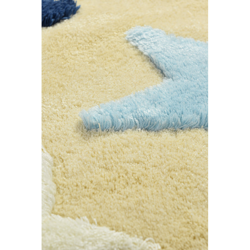 Tapis pour salle de bain Echof, Beige/bleu