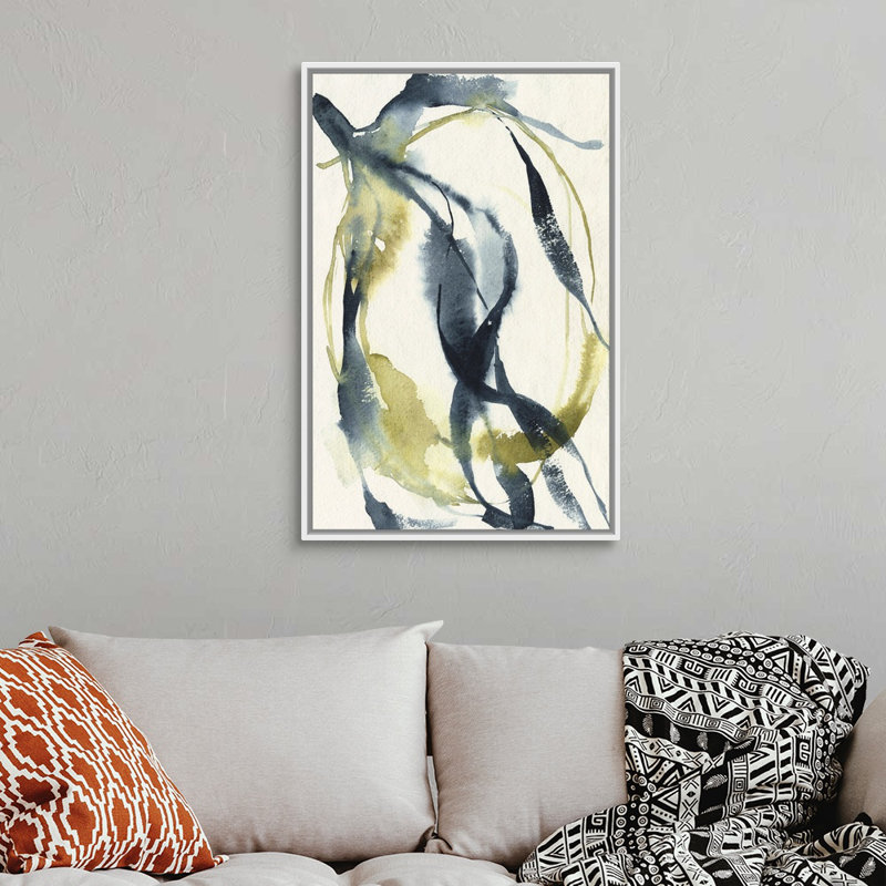 «Unwind II» par Jennifer Goldberger - reproduction d'art, H 38 po x l 26 po x P 1,75 po, Toile blanche encadrée