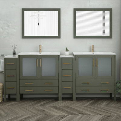  Ensemble de meuble-lavabo double 96 "avec miroir 96"