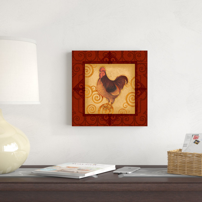 Coq décoratif III, H 12 po x l 12 po x P 1,25 po