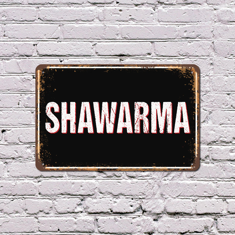 Enseigne en plastique 10 po x 14 po Shawarma Street, H 10 po x l 14 po x P 0,1 po