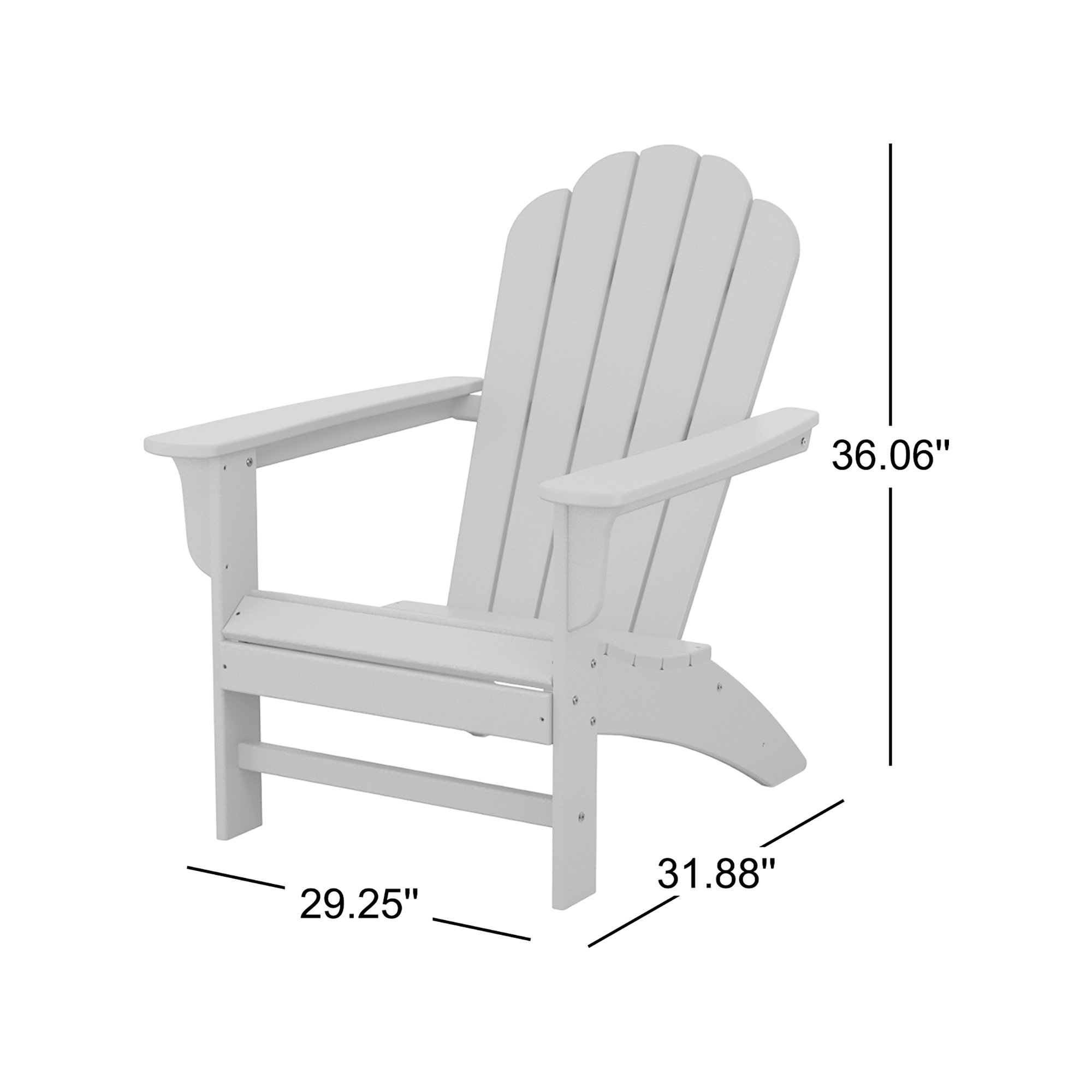 POLYWOOD Round Back Adirondack Chair, Sand