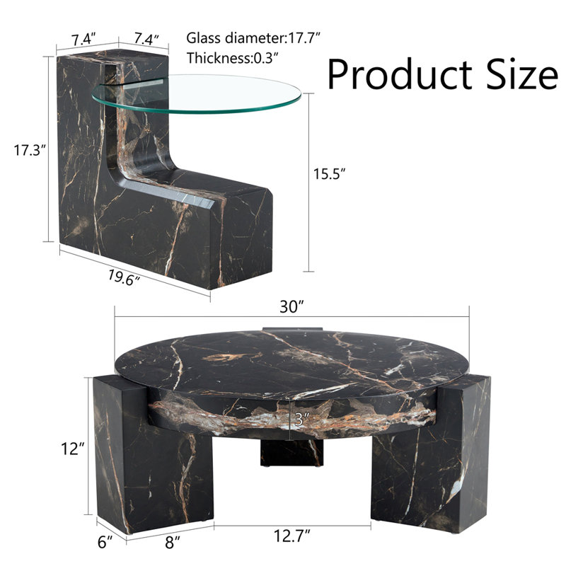 The detachable double-decker coffee table, Black