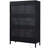 60'' Tall Display Cabinet With Tempered Glass Door, LED Lighting, Two Drawers, Modern Style Storage Cabinet For Living Room, Office & Study-1502541388