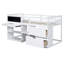 Lit mezzanine bas avec bureau roulant, tablette et tiroirs