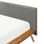 Lit plateforme grand rembourré en mousse gris foncé et châtaignier avec tête de lit texturée-1906073262