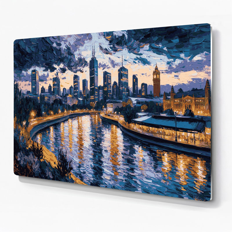 Art mural gris en villes avec villes en Australie, H 240 po x l 240 po x P 0,05 po