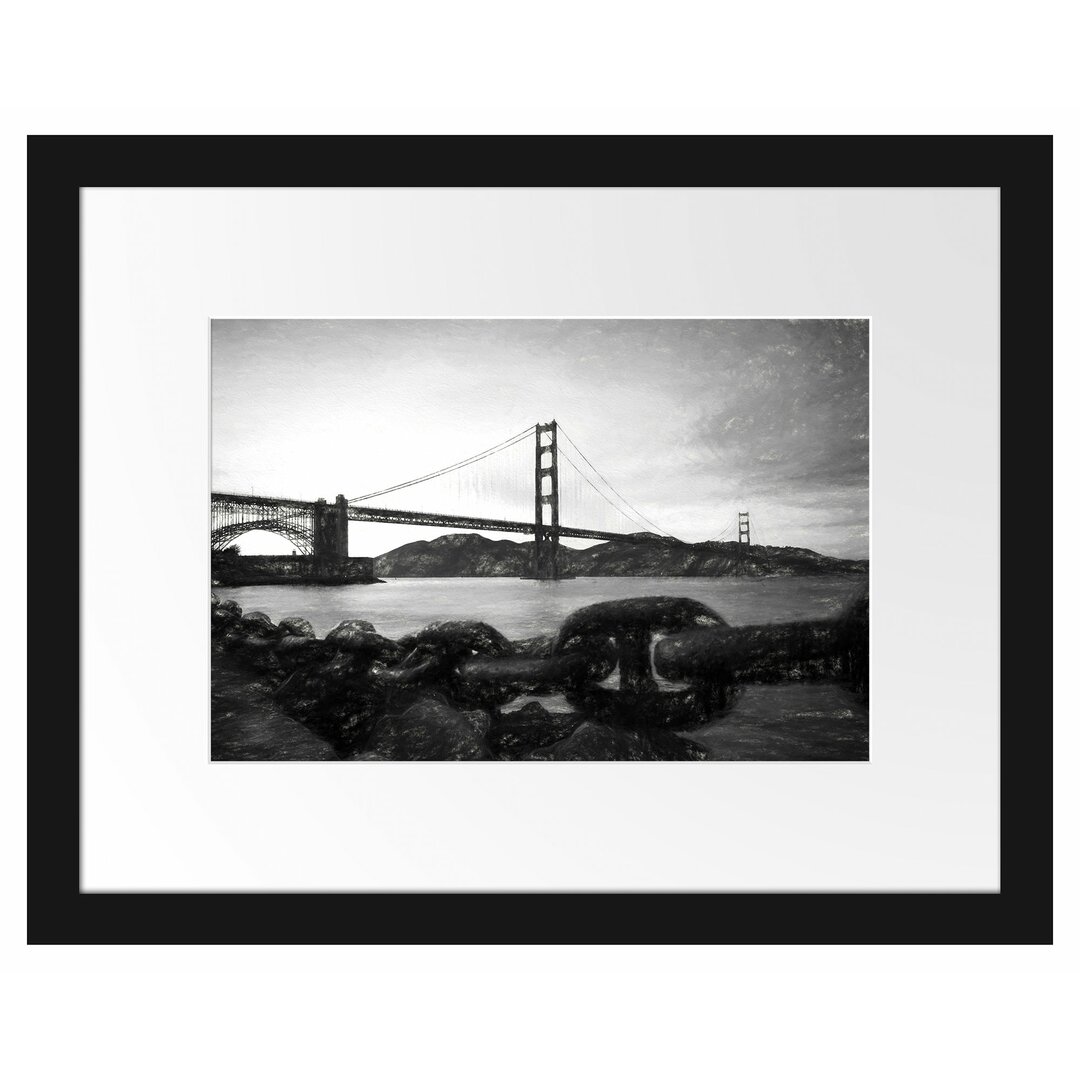 Gerahmtes Papierbild Golden Gate Bridge