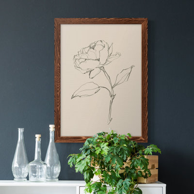 Floral Contour Study II - Peinture sur toile encadrée