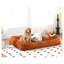 Canapé-lit convertible en chenille paresseux - Très grand canapé de sol et chaise longue pour animaux avec 5 positions réglables