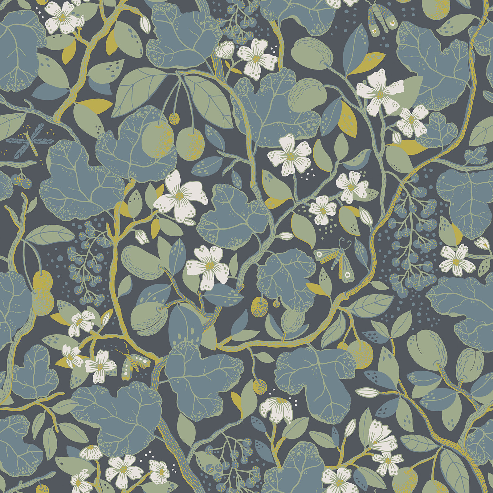 Wesler Floral Wallpaper, Blue