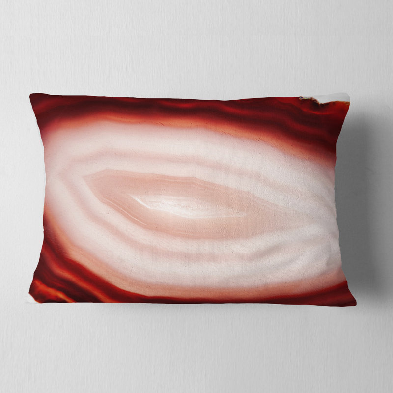  Coussin lombaire abstrait en agate abstraite avec calcédoine, Orange