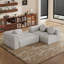 Canapé inclinable en L blanc cassé de 103 po avec méridienne inclinable - Blanc inclinable-1420207409-1420207408