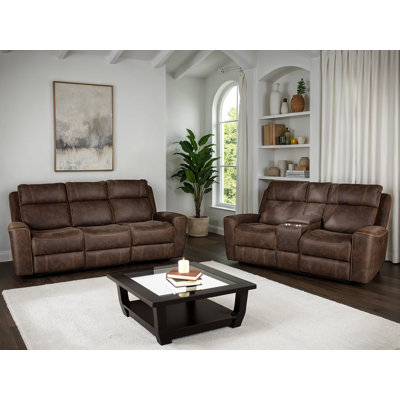 Boletice Chocolate Manual 2 Piece Reclining Set