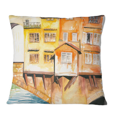 Coussin Little House On The Bridge - Modern Printed
