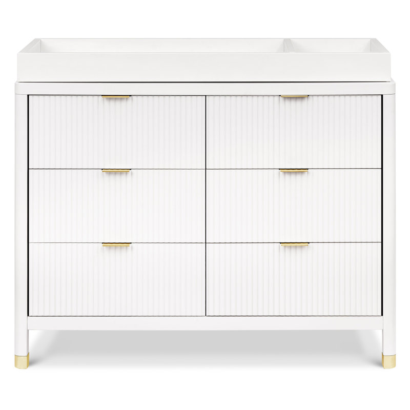 Brimsley Tambour 6 - Drawer Assembled Dresser, White