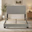 Lit rembourré Efram Taupe à panneaux complets-649803748